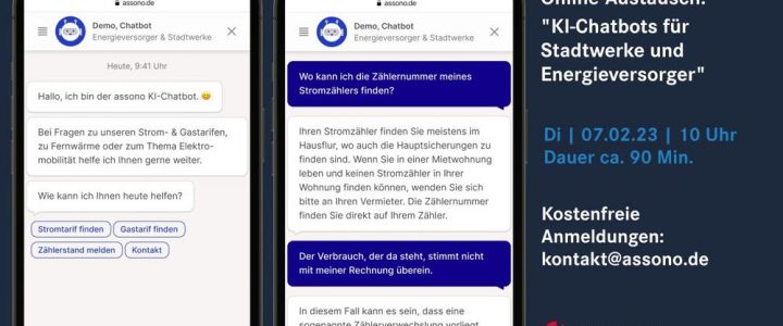 Online-Austausch: Nutzen von KI-Chatbots für Stadtwerke und Energieversorger (Vortrag | Online)