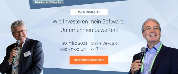 M&A Insights – Wie Investoren mein Software-Unternehmen bewerten (Webinar | Online)