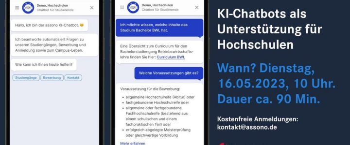 Live-Demo:  Nutzen von KI-Chatbots für Hochschulen (Vortrag | Online)