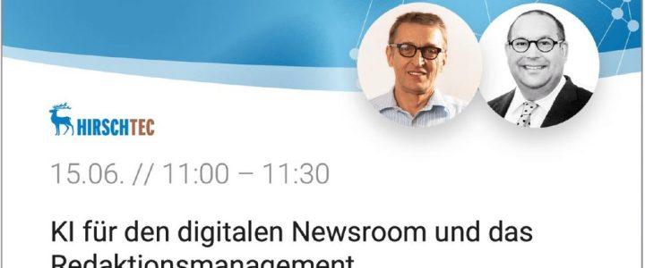 KI für den digitalen Newsroom und das Redaktionsmanagement (Webinar | Online)