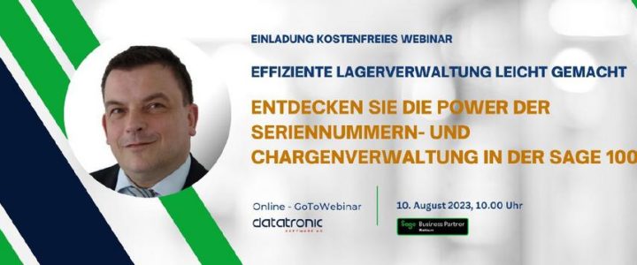 Kostenfreies Webinar: Entdecken Sie die Power der Seriennummern- und Chargenverwaltung in Sage 100 (Webinar | Online)