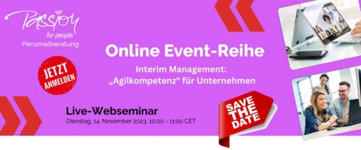 Interim Management: „Agilkompetenz“ für Unternehmen (Webinar | Online)