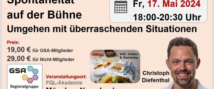 Spontaneität auf der Bühne – Umgehen mit überraschenden Situationen (Workshop | München)