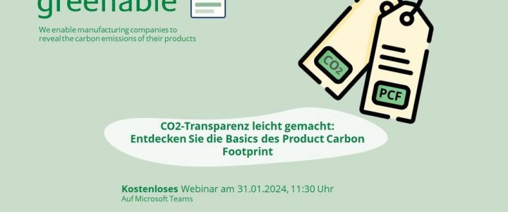 CO2-Transparenz leicht gemacht: Entdecken Sie die Basics des Product Carbon Footprint (Webinar | Online)