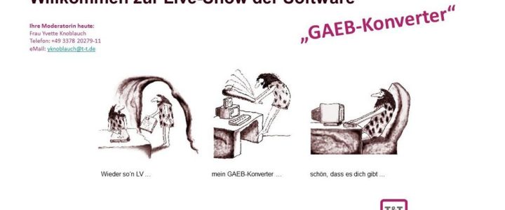 Kostenlose Online-Präsentation der Software „GAEB-Konverter“ (Webinar | Online)