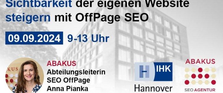 Sichtbarkeit der eigenen Website steigern mit OffPage SEO (Seminar | Hannover)