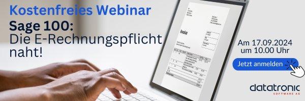 Sage 100: Die E-Rechnungspflicht naht! (Webinar | Online)