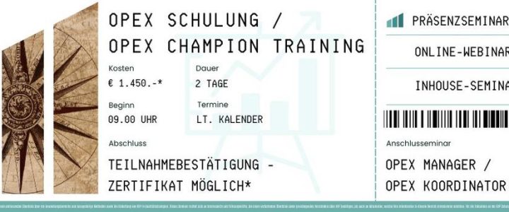 OPEX Schulung | OPEX Champion Training (2 Tage) (Schulung | Online)