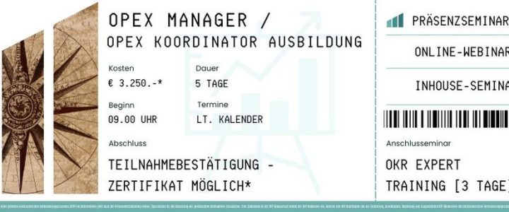 OPEX Manager | OPEX Koordinator Ausbildung (5 Tage) (Schulung | Stuttgart)