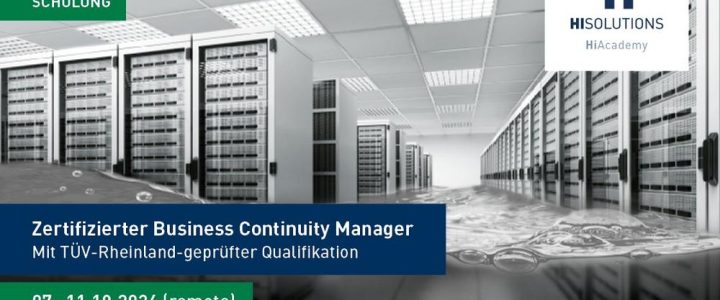 HiAcademy Schulung – Business Continuity Manager mit TÜV Rheinland geprüfter Qualifikation (Schulung | Online)