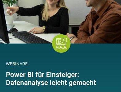 Kostenfreies Webinar „Power BI für Einsteiger – einfaches Berichtswesen in Microsoft Power BI“ (Webinar | Online)