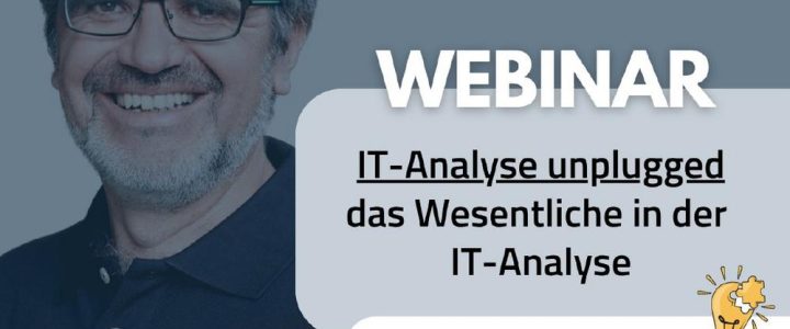 IT-Analyse unplugged – das Wesentliche in der IT-Analyse (Webinar | Online)