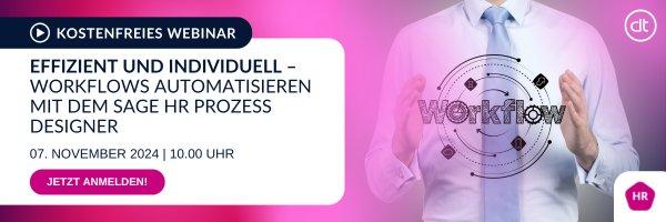 Effizient und individuell – Workflows automatisieren mit dem Sage HR Prozess Designer (Webinar | Online)