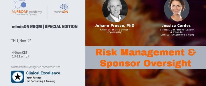 mindsON RBQM Special Edition | Risk Management and Sponsor Oversight (Webinar | Online)