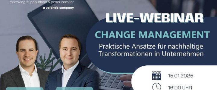 Webinar: Change Management – Praktische Ansätze für nachhaltige Transformationen in Unternehmen (Webinar | Online)