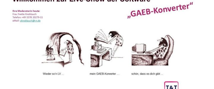 Kostenlose Online-Präsentation der Software „GAEB-Konverter“ (Webinar | Online)