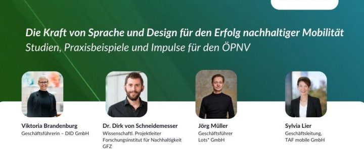 Die Kraft von Sprache und Design für den Erfolg nachhaltiger Mobilität Studien und Praxisbeispiele (Webinar | Online)